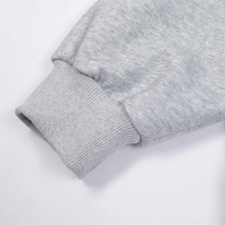 Cartoon-Dachshund-Hoodie-embroidery-cute-cozy-gray-four