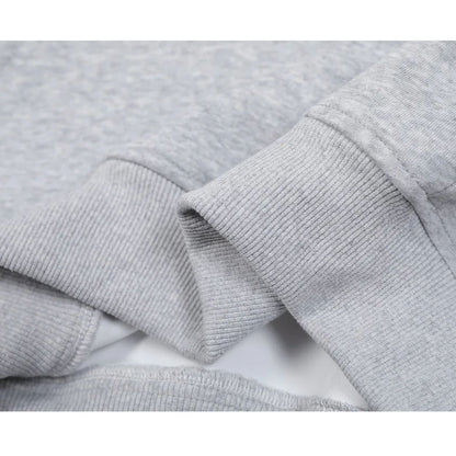 Cartoon-Dachshund-Hoodie-embroidery-cute-cozy-gray-three-dog