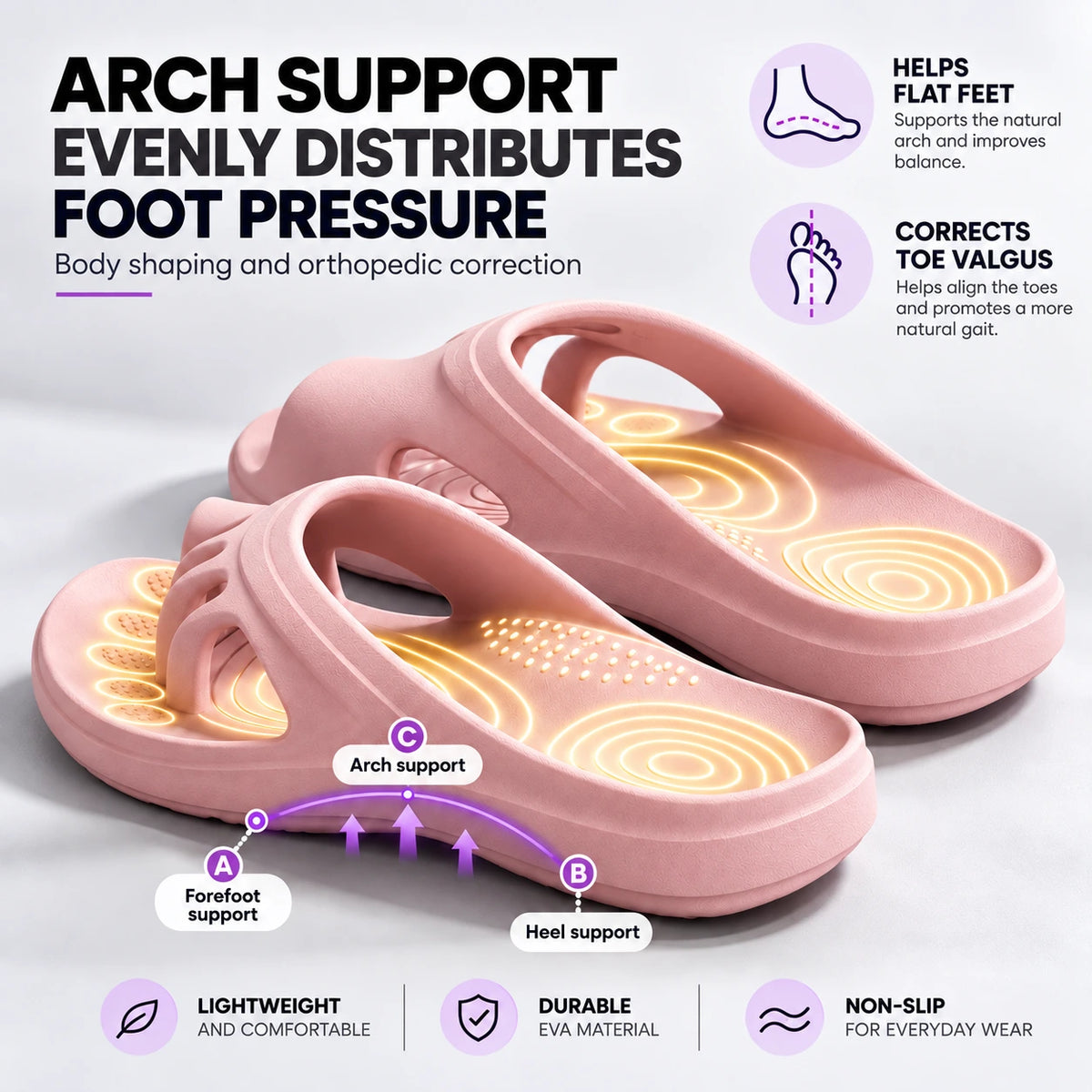 Toe Separating Corrective Slippers