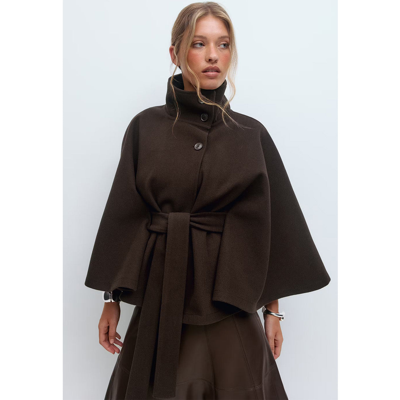 eterna-cape-jacket-high-neck-batwing-sleeve-brown-main-two