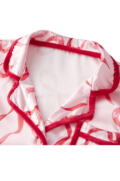 Red and white patterned fabric on a white background
