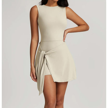 tennisdress-golddress-2piece-fakedress-romper-skirt-fintess-ivory